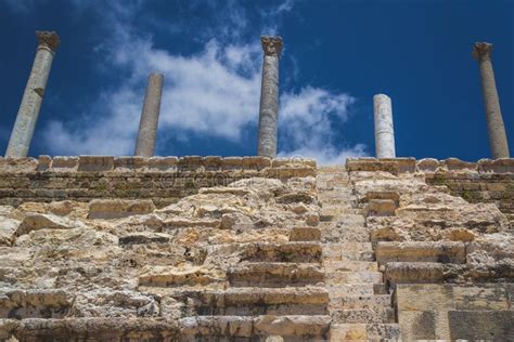 Ruins of the ancient Tyre stock photo. Image of agora - 263723486