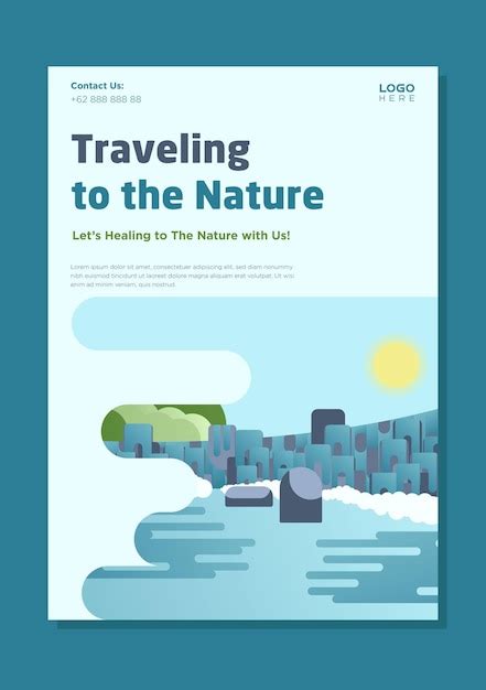 Premium Vector | Traveling to the Nature Brochure Brochure