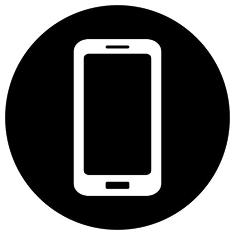 Mobile Icon - White on Black | Free SVG