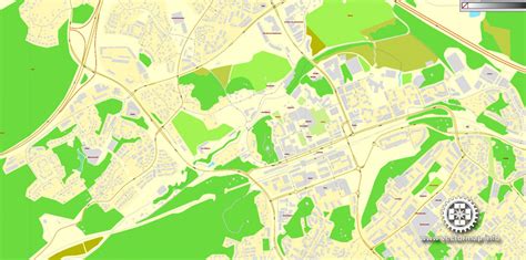 Espoo, Finland, printable vector City Plan map, full editable, Adobe Illustrator