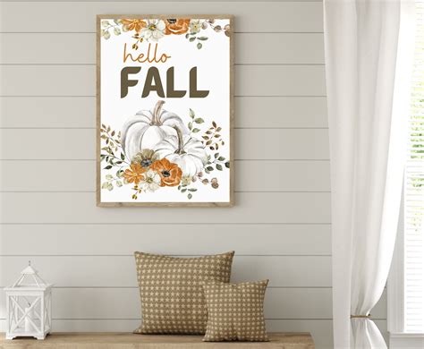 Hello Fall Art Hello Fall Digital Print Fall Home Decor - Etsy