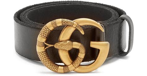 Gucci Gg Running Snake-embossed Leather Belt in Black for Men | Lyst