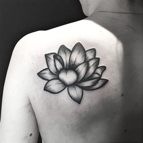 Black And White Lotus Tattoo