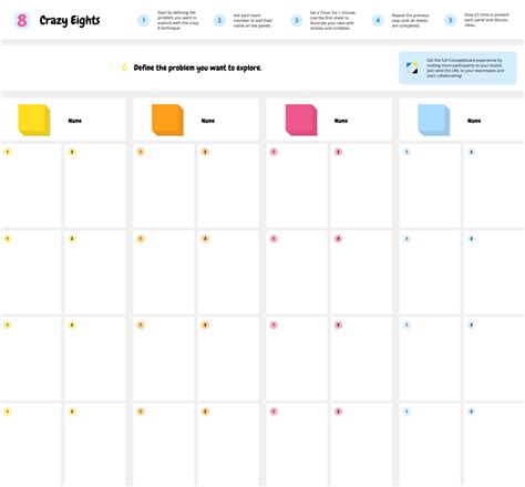 Crazy 8’s Free Template | Conceptboard