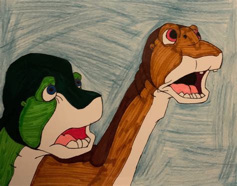 Land Before Time 10 Freehand Drawing of Littlefoot and Shorty. - Etsy