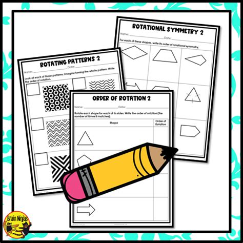 Rotational Symmetry and Order of Rotation Math Worksheets | Paper ...