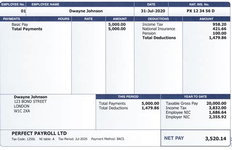 Payslip Template Uk