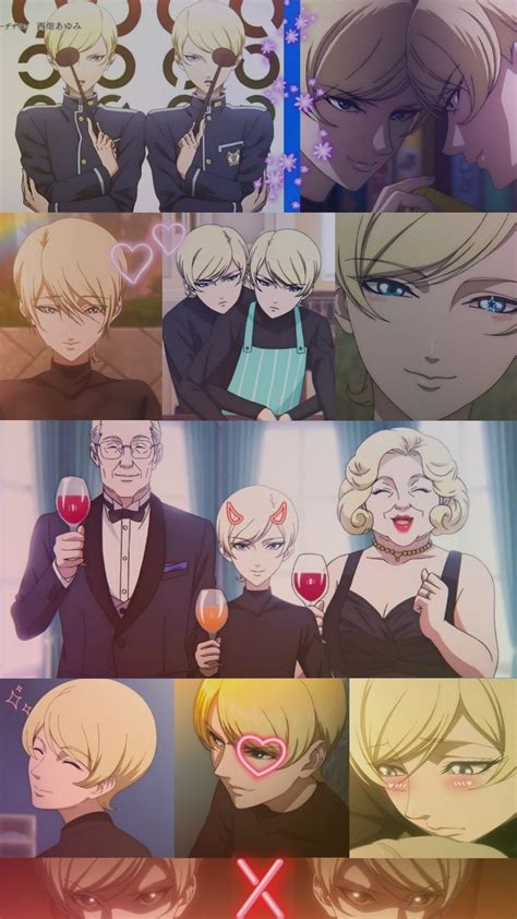 some anime characters are holding wine glasses and posing for the ...