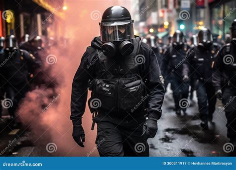 Police. SWAT Officer in Full Tactical Gear. Special Police Team in ...