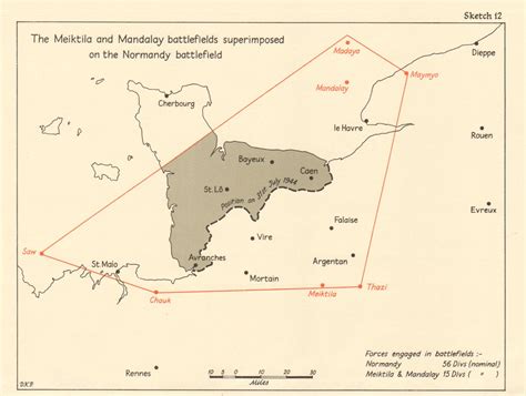 Battle of Meiktila, Feb-March 1945. Burma Campaign. World War 2 1965 old map