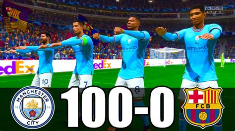 FIFA 23 | RONALDO, MESSI, MBAPPE, NEYMAR, ALL STARS | MANCHESTER CITY 100 - 0 FC BARCELONA - YouTube