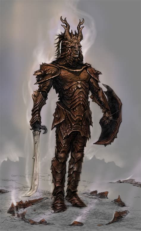 Dragon Armor | Skyrim concept art, Dragon armor, Character portraits