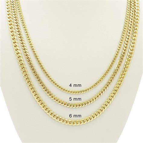 4mm Micro Cuban Link Chain in 10K Solid Yellow Gold - Cadena Cubana ...