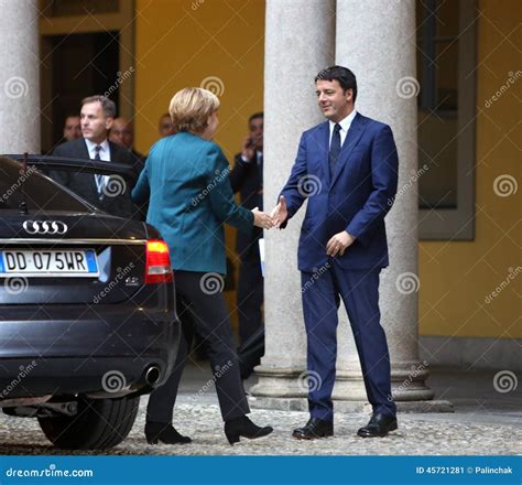 German Chancellor Angela Merkel and Italian Prime Minister Matte ...