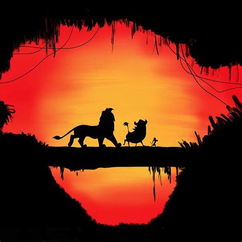 Lion King Sunset Silhouette