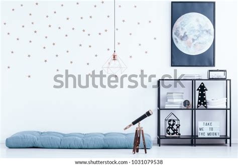 Simple Kids Bedroom Interior Star Wallpaper Stock Photo 1031079538 ...