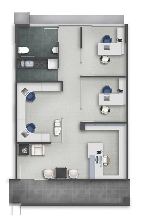 Floor plan rendering on Behance | Office floor plan, Office layout plan ...