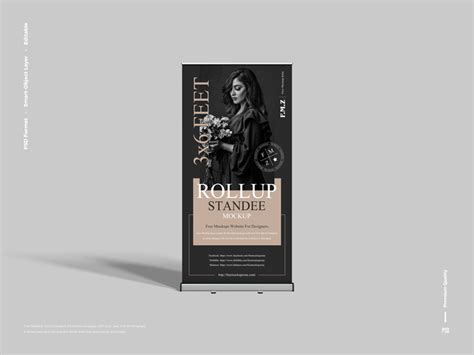 Free 3x6 Feet Rollup Standee Mockup - Free Mockup Zone