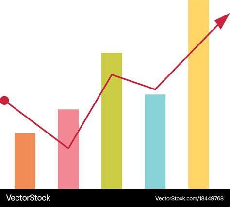 Business bar chart with arrow going up Royalty Free Vector