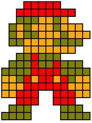 8 Bit Mario Colored Grid by TheInsanePoet | 8 bit, Cross stitch patterns, Perler patterns