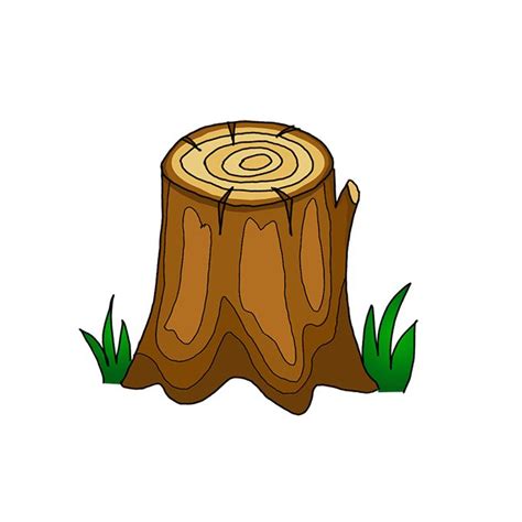 How to Draw a Stump - Step by Step Easy Drawing Guides - Drawing Howtos