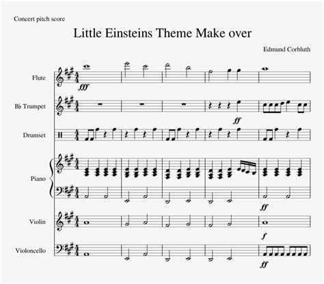 Little Einsteins Theme Make Over Sheet Music Composed - Sheet Music PNG Image | Transparent PNG ...