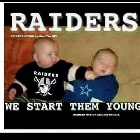 Start them young lol kinda messed up but I love it.! | Raiders, Raider ...