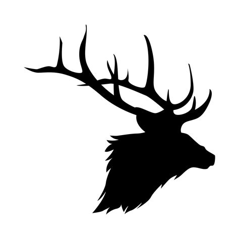 silhouette of elk head. deer, moose. animal, wild, hunting concept ...