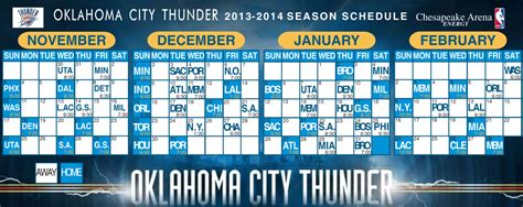 OKC Thunder Basketball Schedule | Printable Schedule