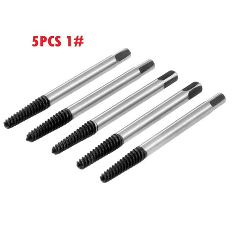 5Pc 1# Screw Extractor Set Easy Out Drill Bits Guide Damaged Broken ...