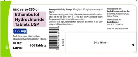 Ethambutol - FDA prescribing information, side effects and uses