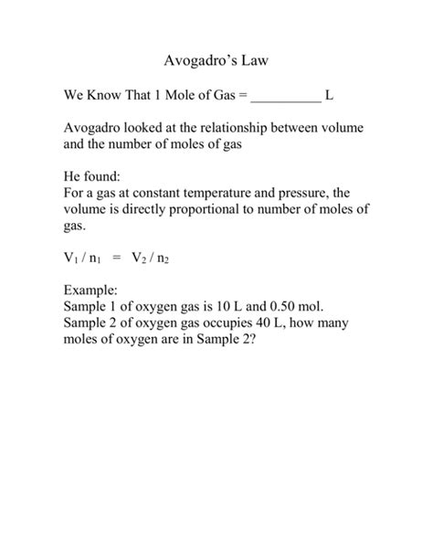 Avogadro's Law