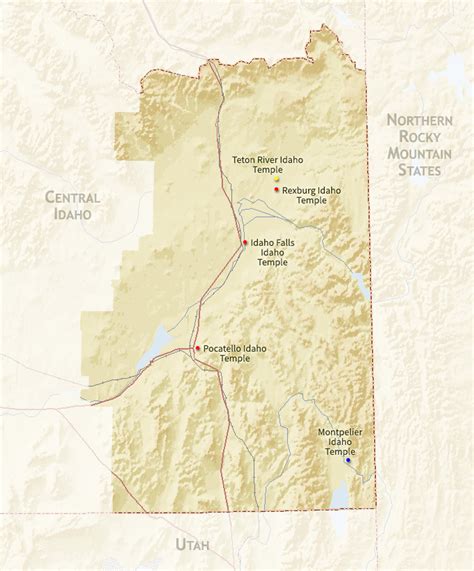 Regional map for the Idaho Falls Idaho Temple ...