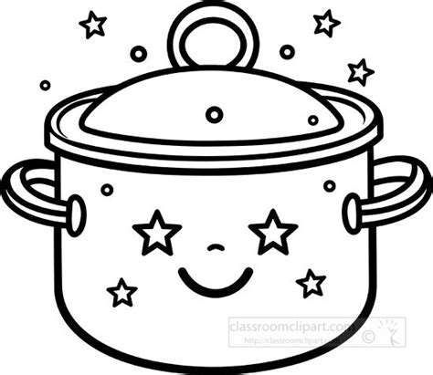 Home Ouline Clipart-A cooking pot black outline clip art