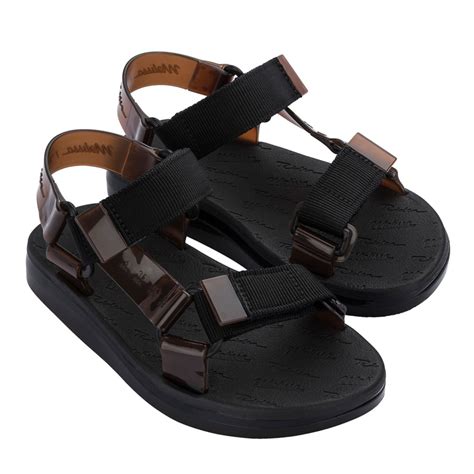 Melissa Papete + Rider Marrom Preto 32537MP - Menina Shoes