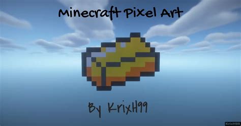 Minecraft Pixel Art - Gold ingot | by KrixH99 | Schematic | Minecraft Map