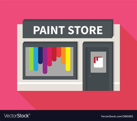 Flat hardware shop paint store Royalty Free Vector Image