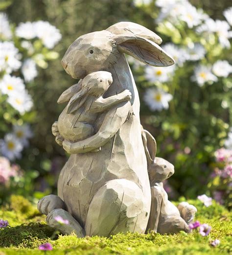 If this Momma and Baby Bunnies Garden Statue doesn’t warm your heart ...