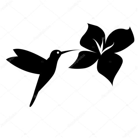 Hummingbird Flower Silhouette