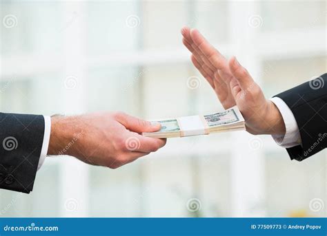 Businessman Refusing To Take Bribe from Partner Stock Image - Image of businessman, bribe: 77509773