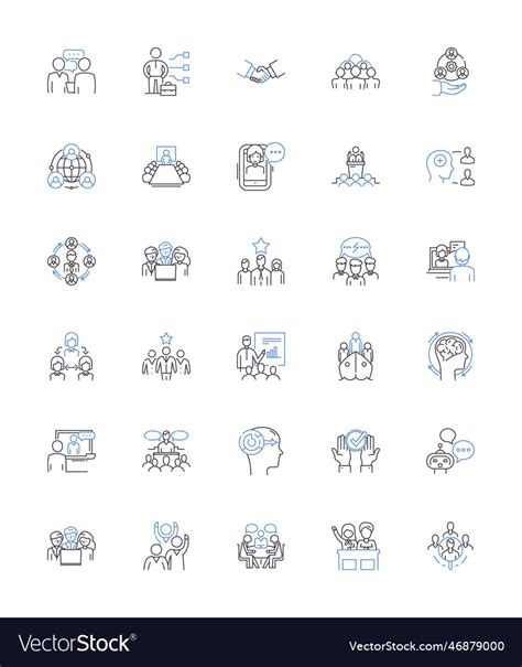 Communication skills line icons collection Vector Image