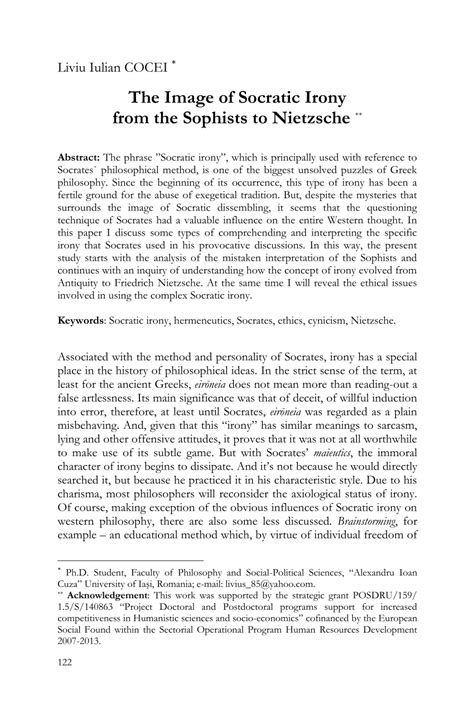 (PDF) The Image of Socratic Irony from the Sophists to Nietzsche