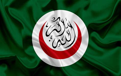 Flag of OIC, Organisation of Islamic Cooperation, organization of Africa, green silk flag, HD ...