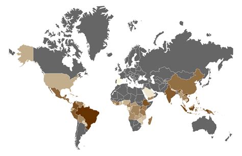 Coffee Growing Regions Map