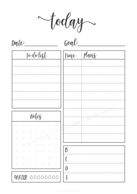 Bullet Journal Template PRINTABLE // Planner Daily Insert // | Etsy | Bullet journal layout ...