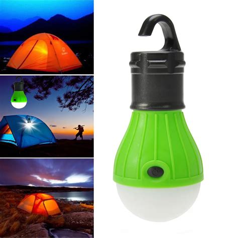 3 LED Work Light Camping Hiking Tent Lamp Hook Battery Powered Hanging LED Camping Tent Light ...