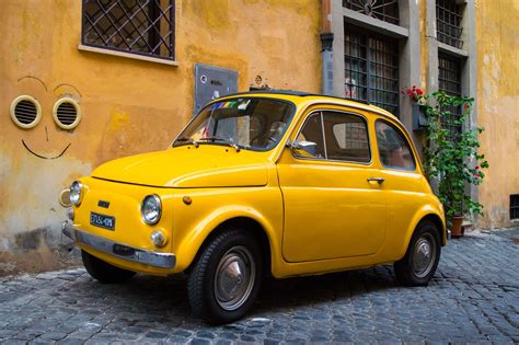 Yellow Car in Roma by Francois Guilbert on 500px | Yellow car, Classic cars, Fiat 500