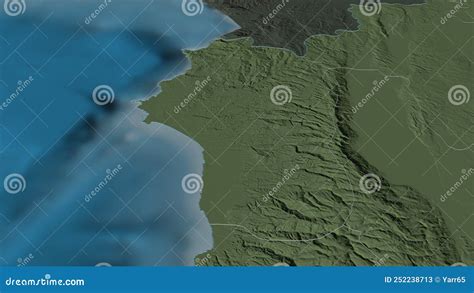 Lattakia Extruded. Syria. Stereographic Administrative Map Stock Video - Video of cartography ...