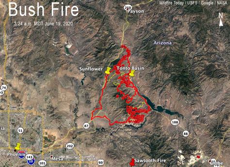 Maps of the Bush Fire northeast of Phoenix - Wildfire Today