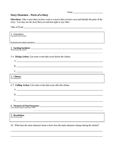 Story Structure Worksheets | Reading Activities